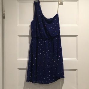 Lush one shoulder knee length dress